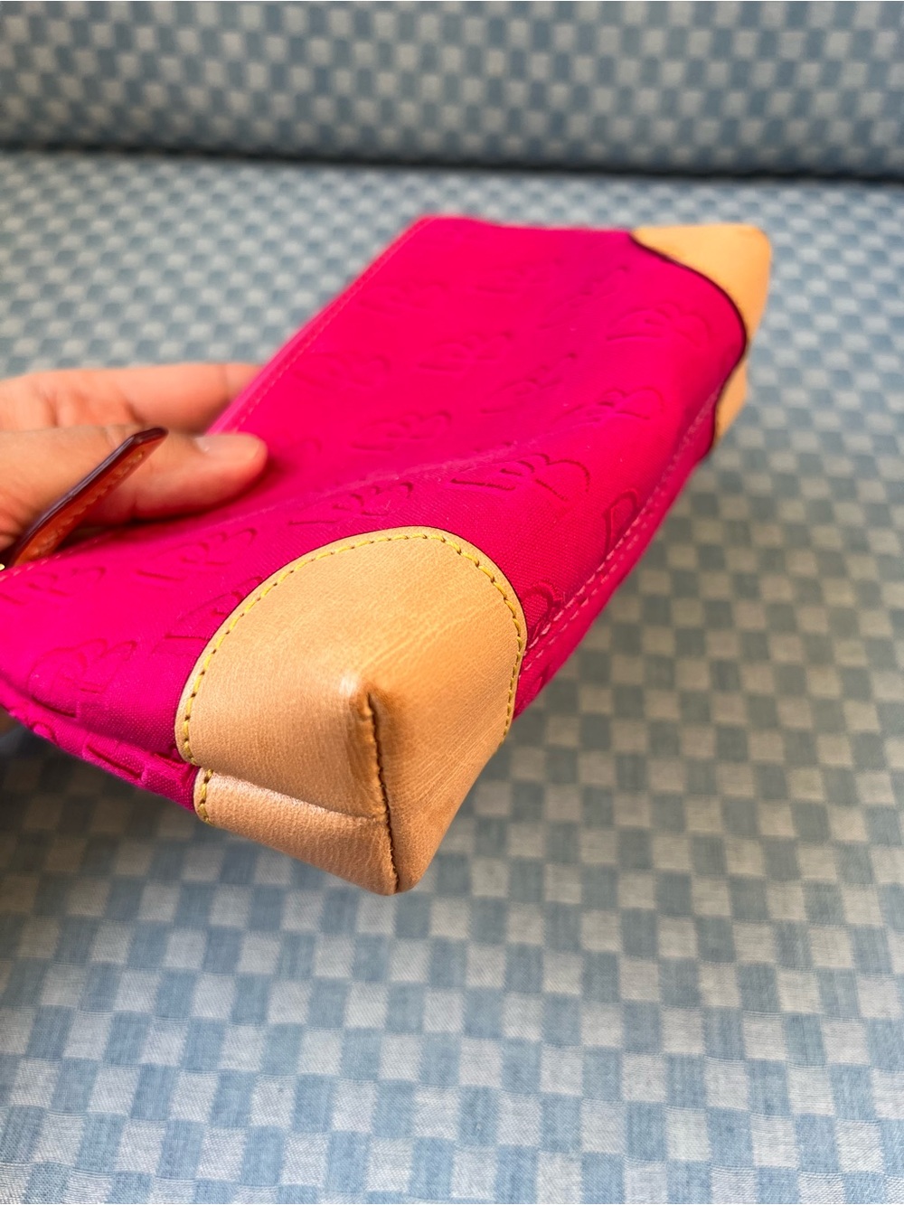 Dooney & Bourke Pink Logo Canvas Zip Pouch - Picture 9 of 11